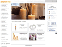 Tablet Screenshot of kerzen.at
